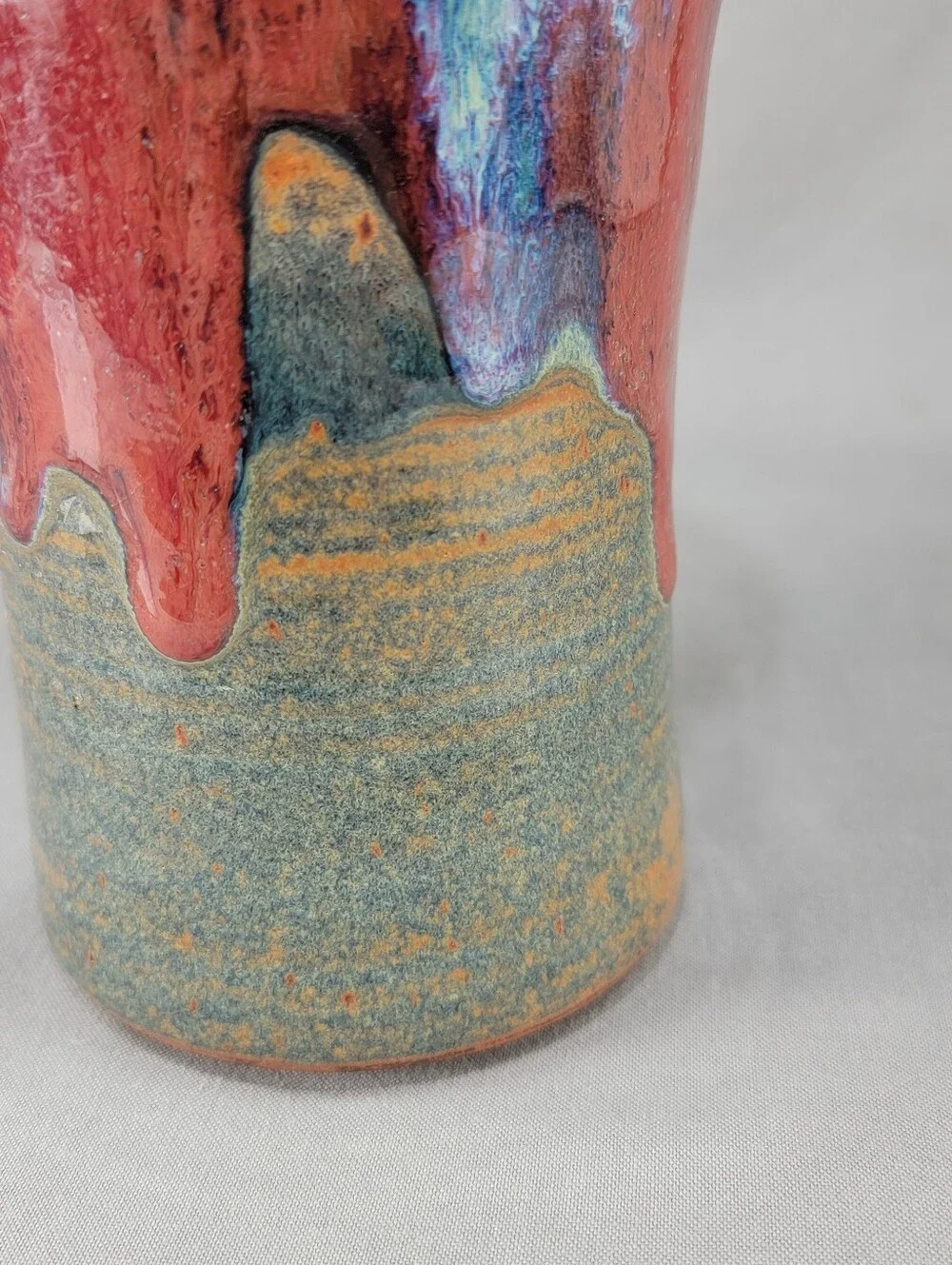 Nick Blaisdell Vase Handcrafted Stoneware Drip Glaze Dalton Ranch Pottery CO USA